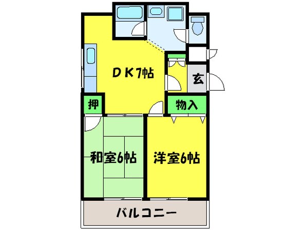 ベルメゾン御陵Ⅱの物件間取画像